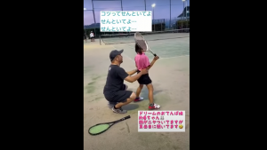 ジュニアのソフトテニススクールでの指導動画